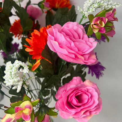 Rose/Mum/Gerbera Bush x24 - Pink/Purple/Orange | SXE