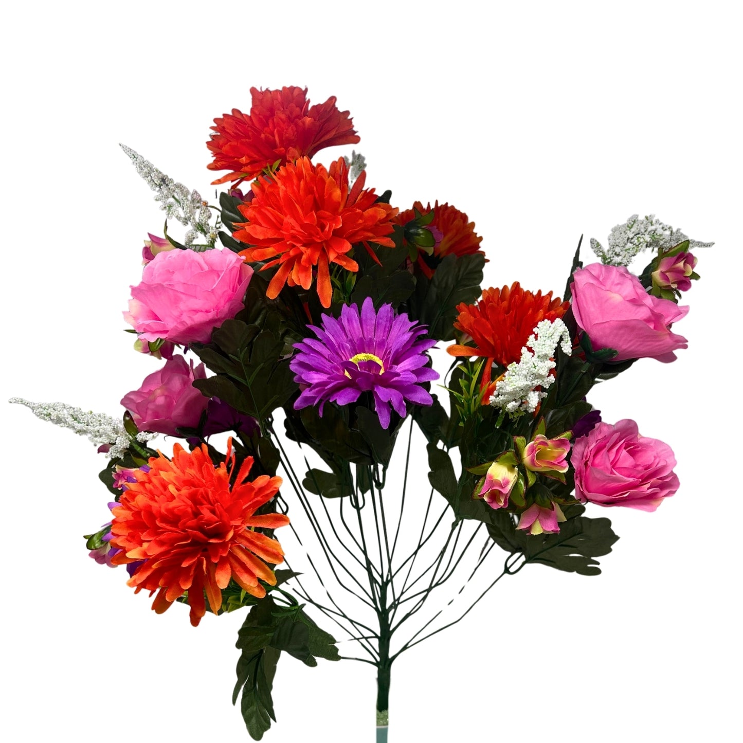 Rose/Mum/Gerbera Bush x24 - Pink/Purple/Orange | SXE