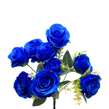 Southern Rose Bush x9 w/ Filler - 17" Blue | QOE