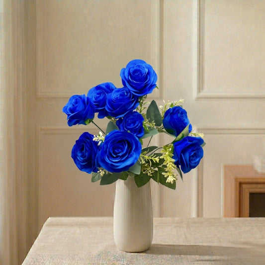 Southern Rose Bush x9 w/ Filler - 17" Blue | QOE