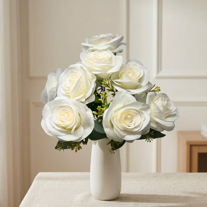 Southern Rose Bush x9 w/ Filler - 17" Cream | QOE