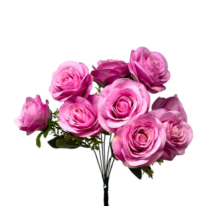 Southern Rose Bush x9 w/ Filler - 17" Lavender | QOE