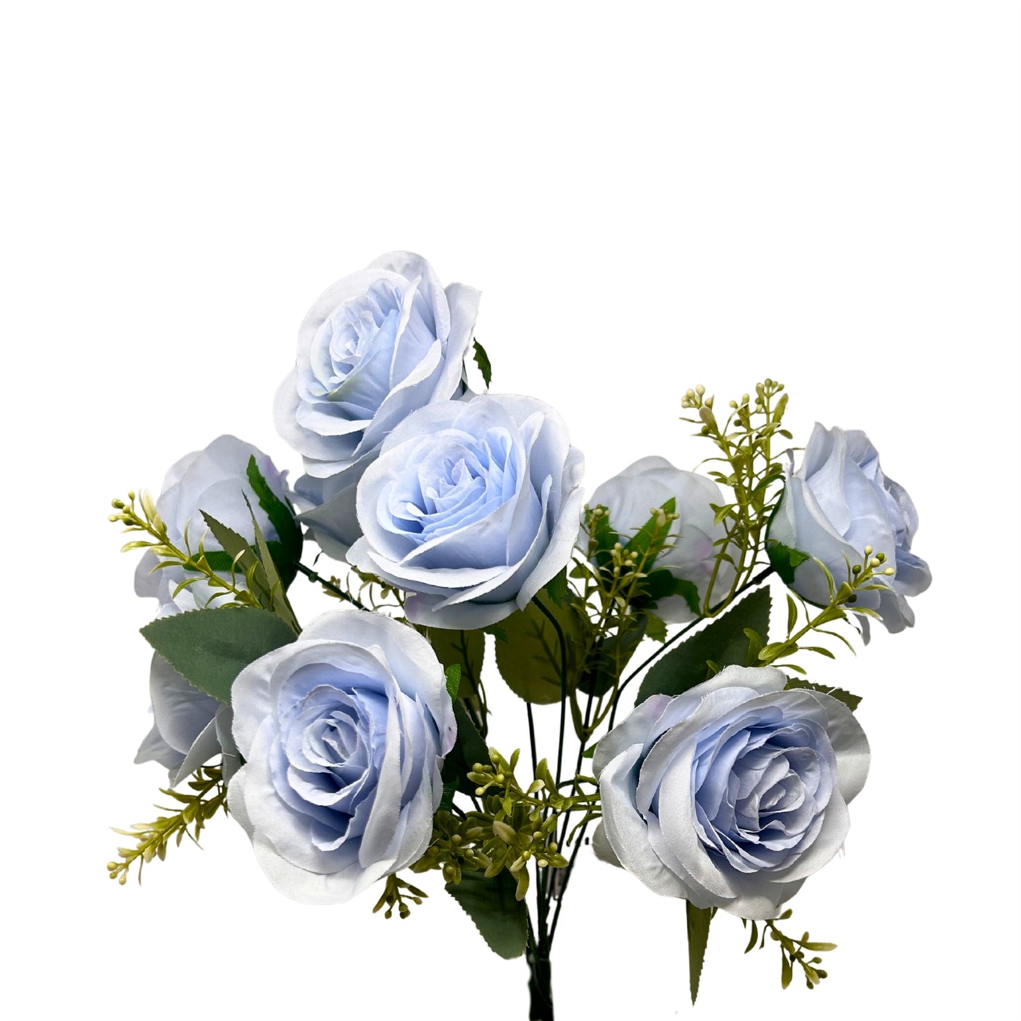Southern Rose Bush x9 w/ Filler - 17" Light Blue | QOE