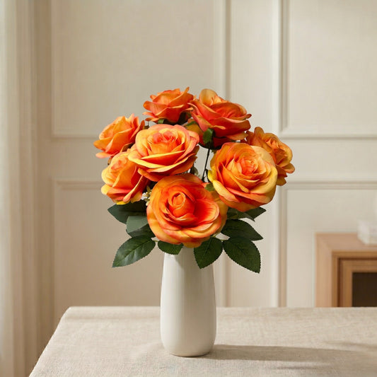 Southern Rose Bush x9 w/ Filler - 17" Orange | QOE