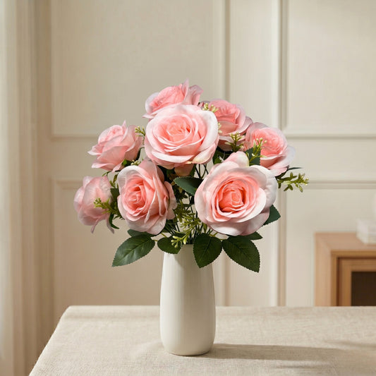 Southern Rose Bush x9 w/ Filler - 17" Pink | QOE