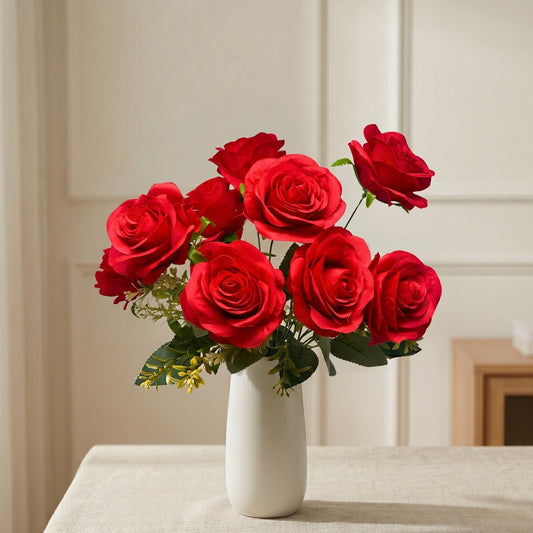 Southern Rose Bush x9 w/ Filler - 17" Red | QOE