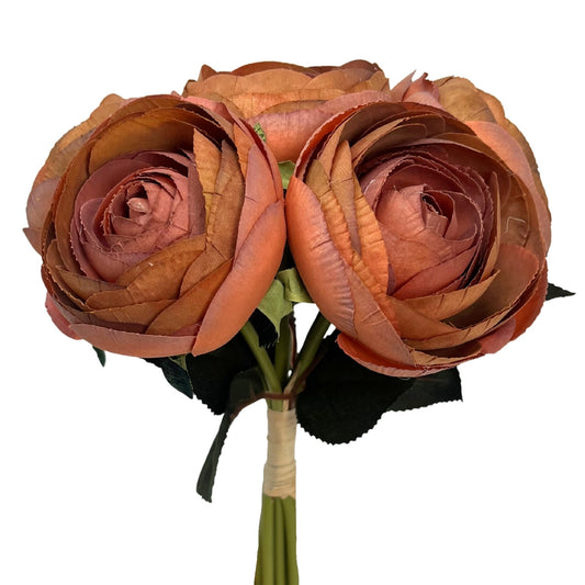 Ranunculus Bouquet x6 - Burnt Sienna