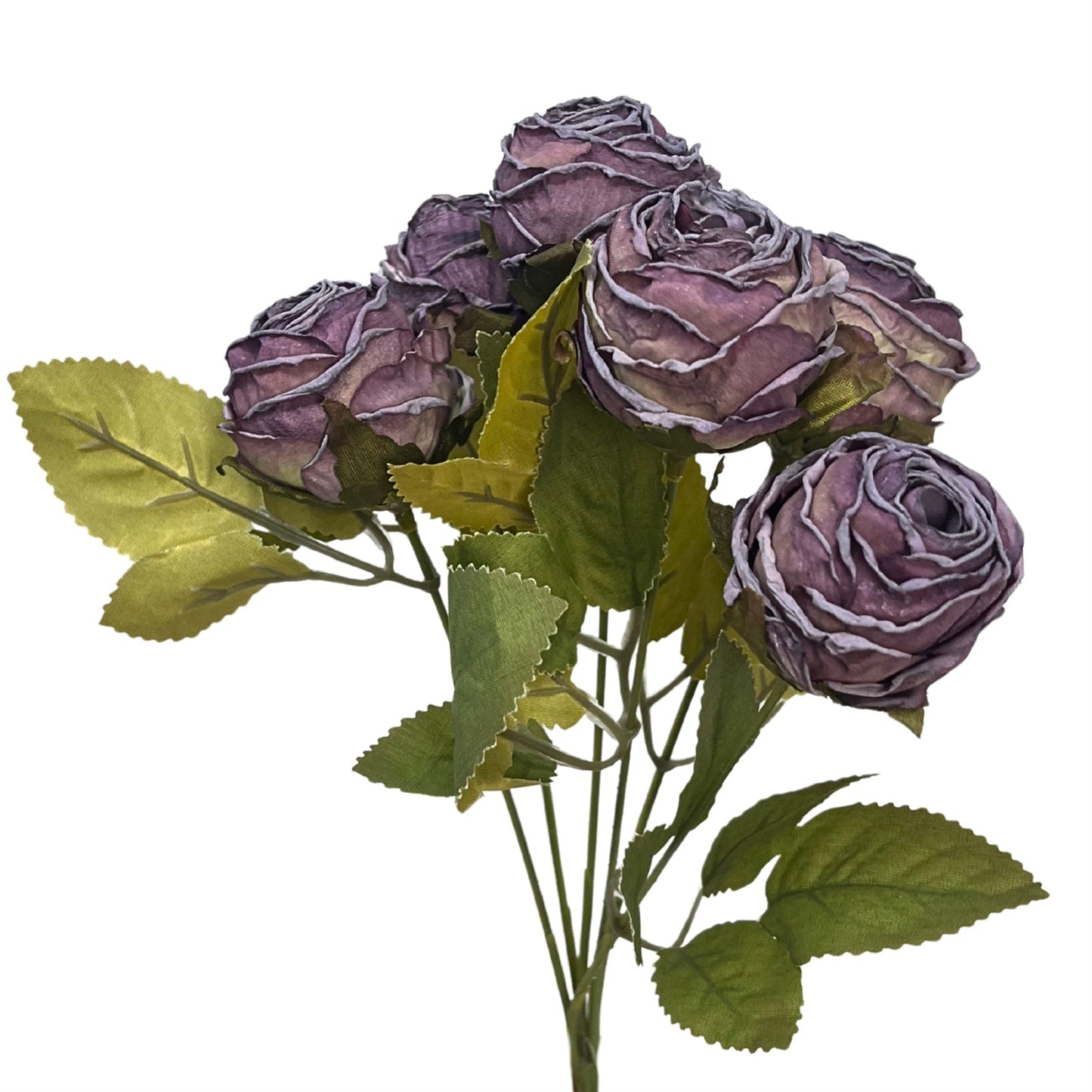 Mini Faux Dried Rose Bush x6 - 12" - Lavender | GT