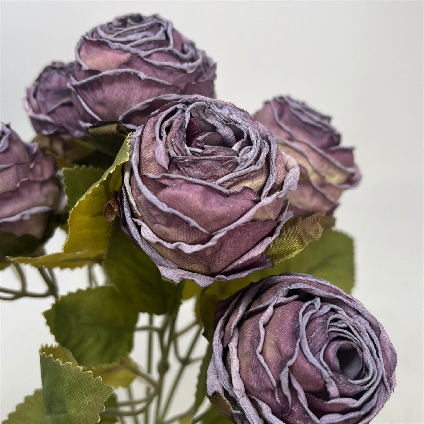 Mini Faux Dried Rose Bush x6 - 12" - Lavender | GT