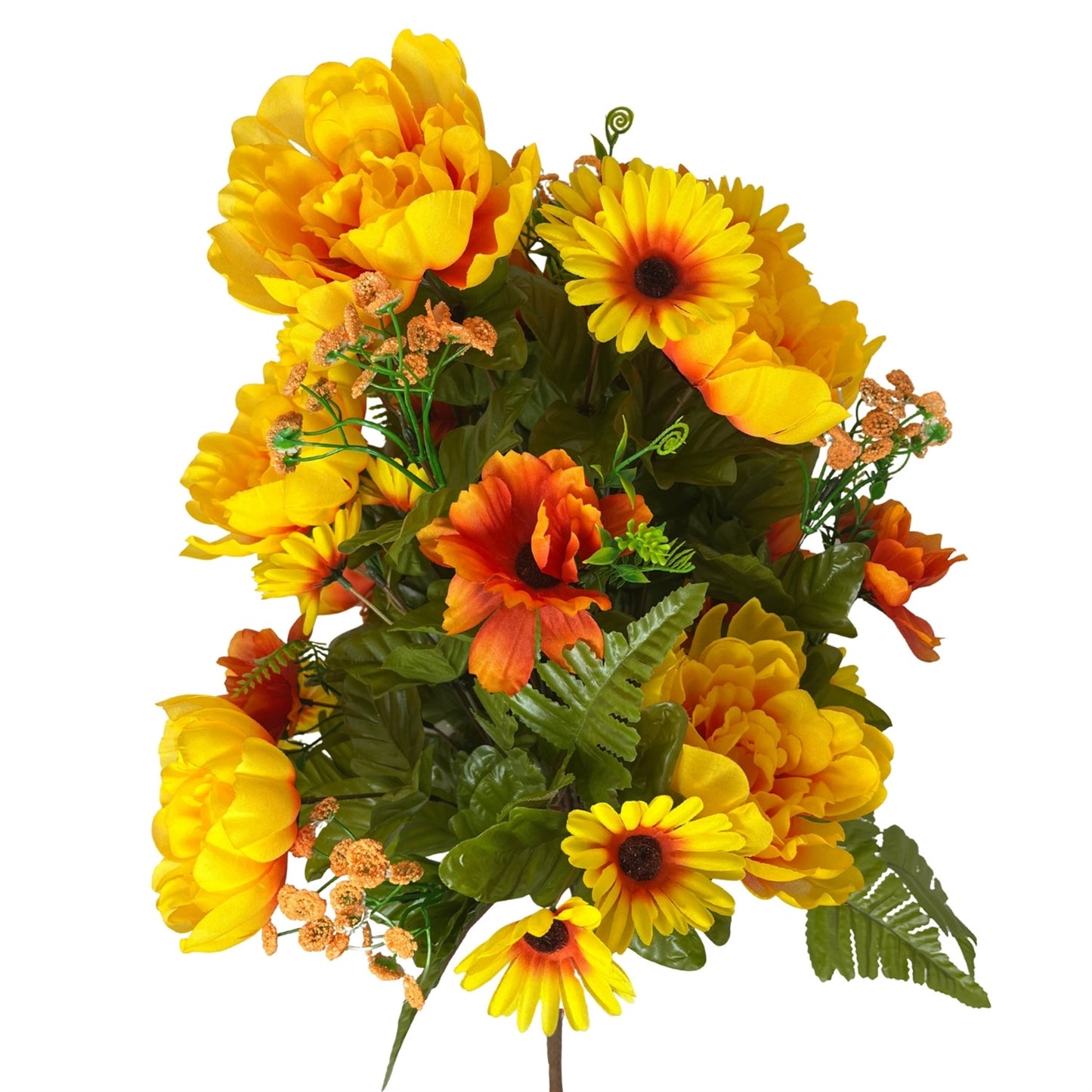 Fall Peony / Wild Flower x 36 Mixed Bush 25" - Green/Orange