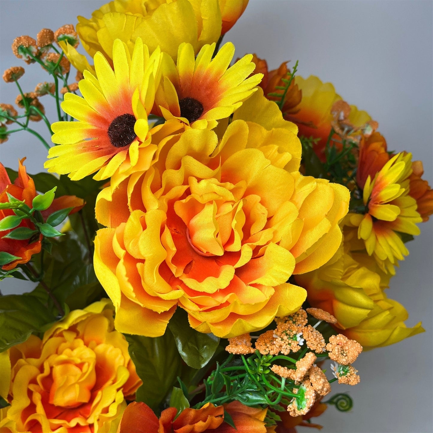 Fall Peony / Wild Flower x 36 Mixed Bush 25" - Green/Orange