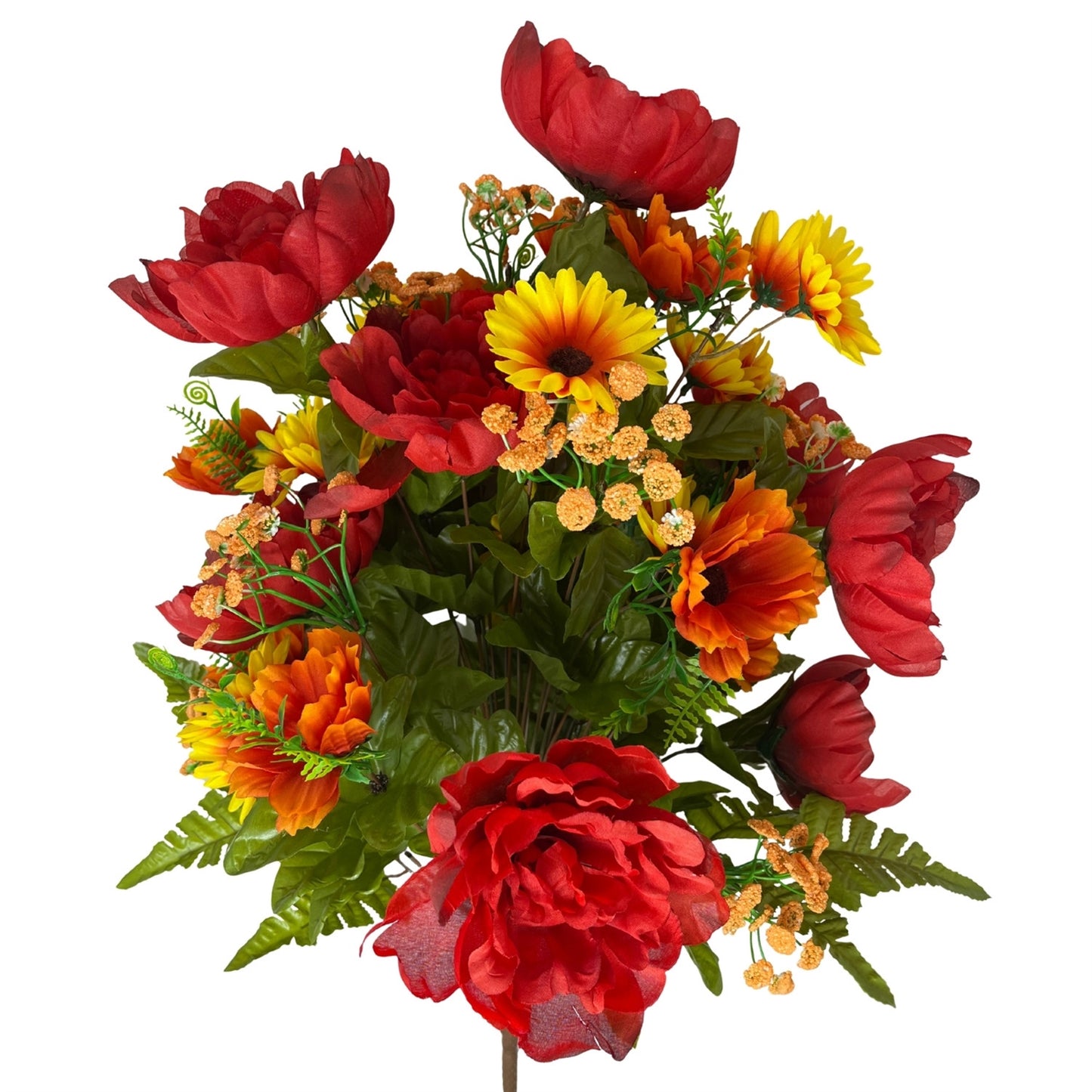 Fall Peony / Wild Flower x 36 Mixed Bush 25" - Red/Gold