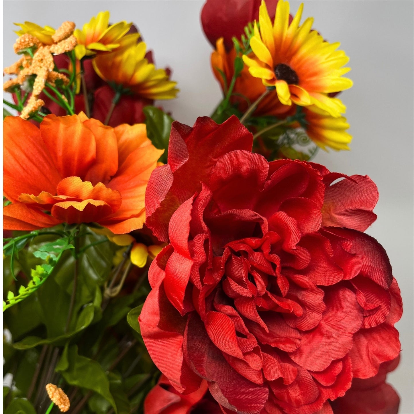 Fall Peony / Wild Flower x 36 Mixed Bush 25" - Red/Gold