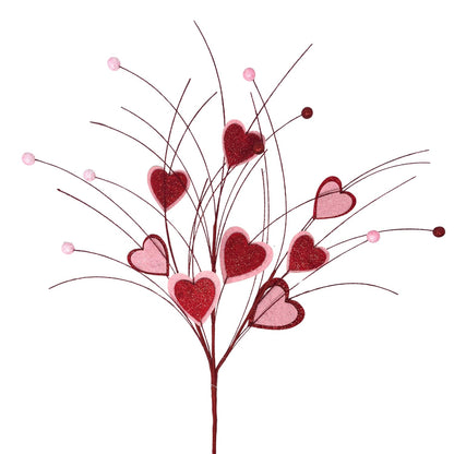 Felt/Glitter Heart Bush 17" | QP