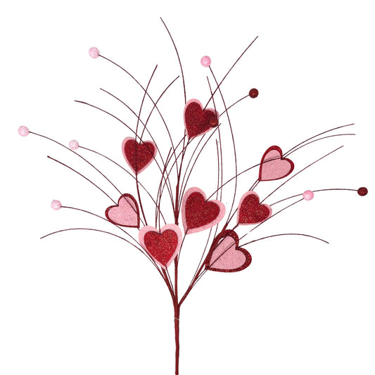 Felt/Glitter Heart Bush 17" | QP