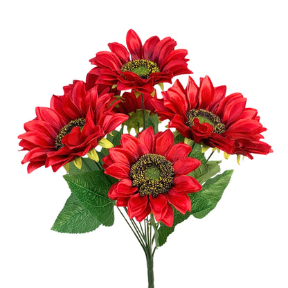 Radiant Sunflower Bush x 10 - Red 16" | YS