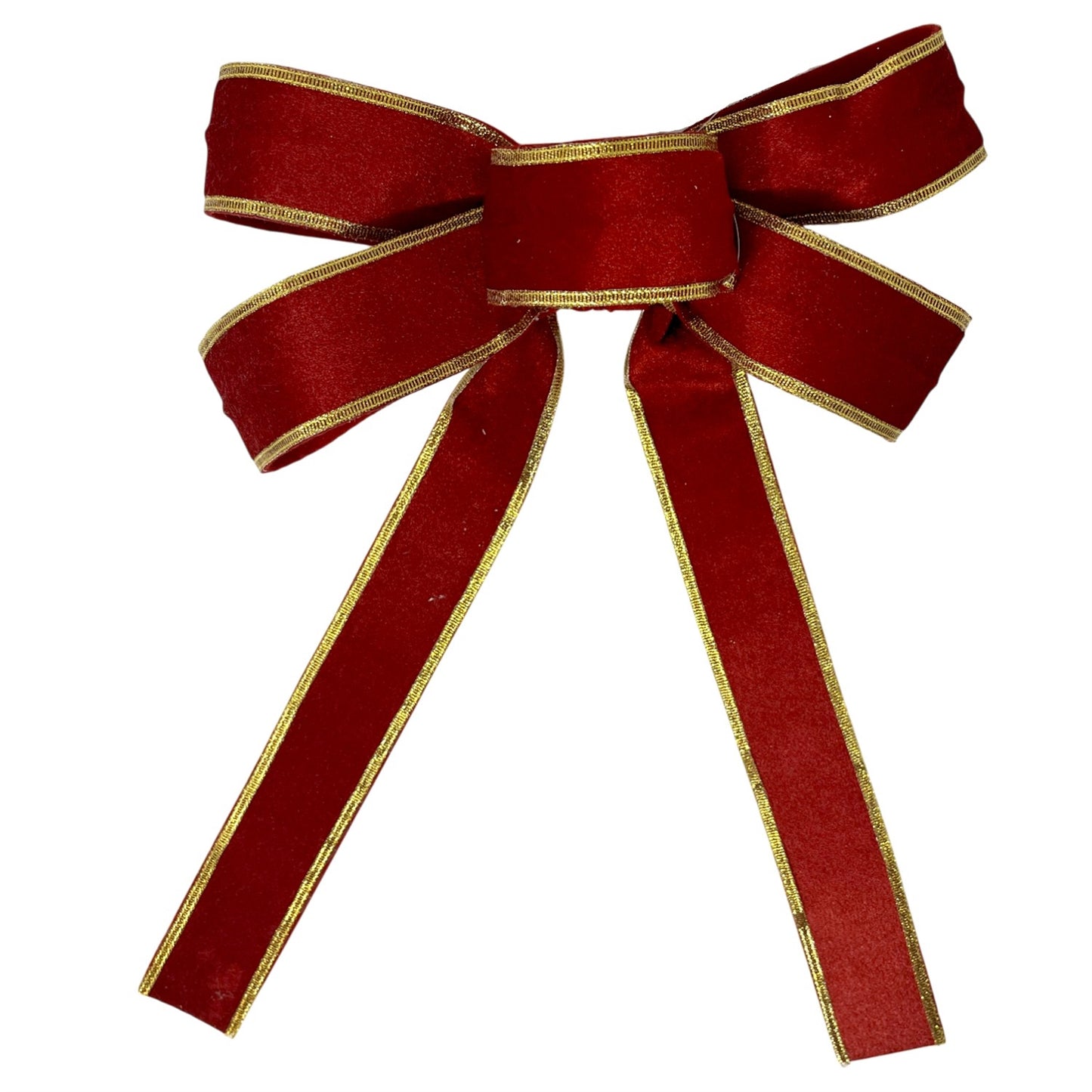Red Velvet bow/ w/ Gold Edge and Heavy Wire 15" x10" |