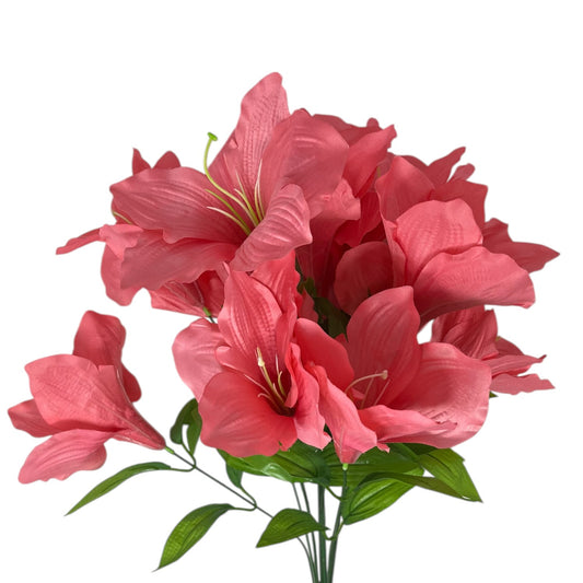 Satin Amaryllis Bush x12 - 24" - Pink