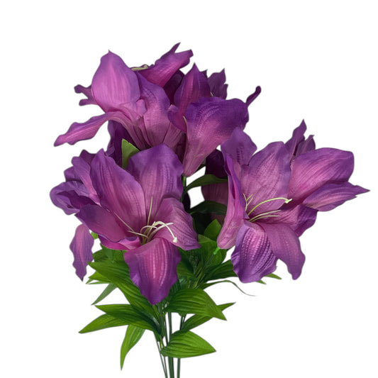 Satin Amaryllis Bush x12 - 24" - Purple
