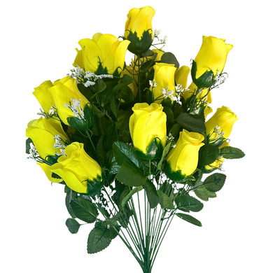 Rose Bud Bush (23.5”) x 24 Yellow
