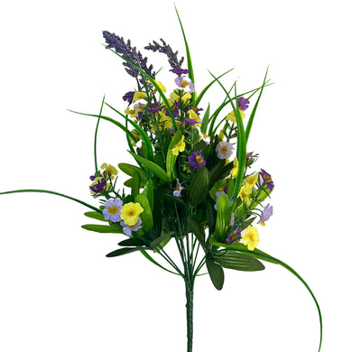 Spring Flower Bush (18”) x 14 Purple/Lavender/Yellow