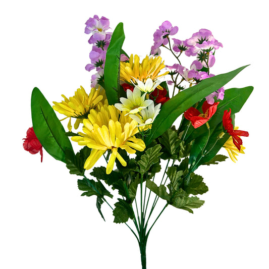 Mixed Red/Yellow/Purple Flower Bush (18 tall”) x 14