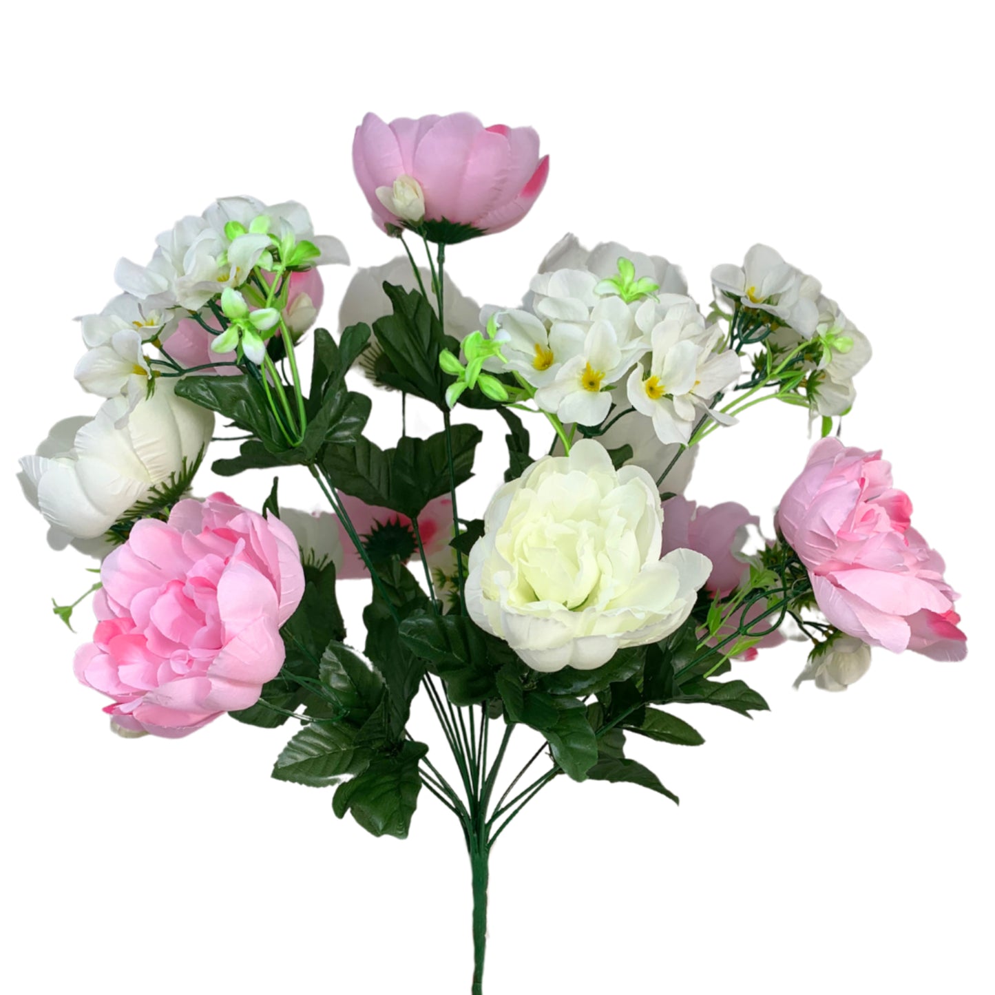 Peony / Hydrangea Mixed Bush x 18 - Pink/Cream Mix 20" | CZE