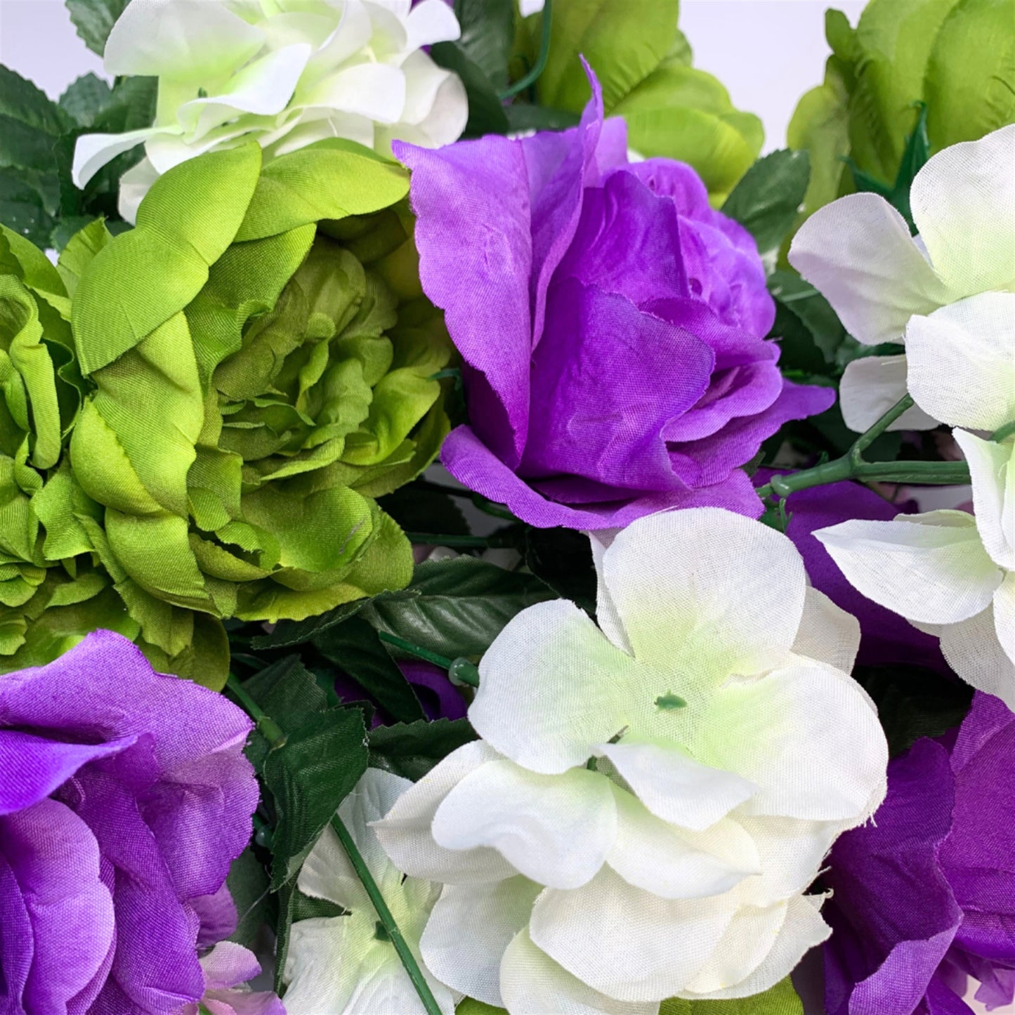 Rose / Peony / Hydrangea Mixed Bush 25" - Purple/Green/Cream x36 | CZE