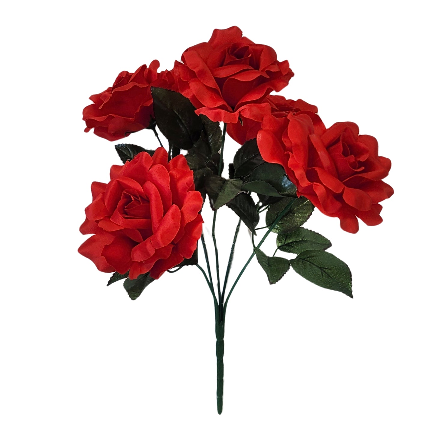 Open Rose Bush x 5 Blooms - Red 19" | CZE