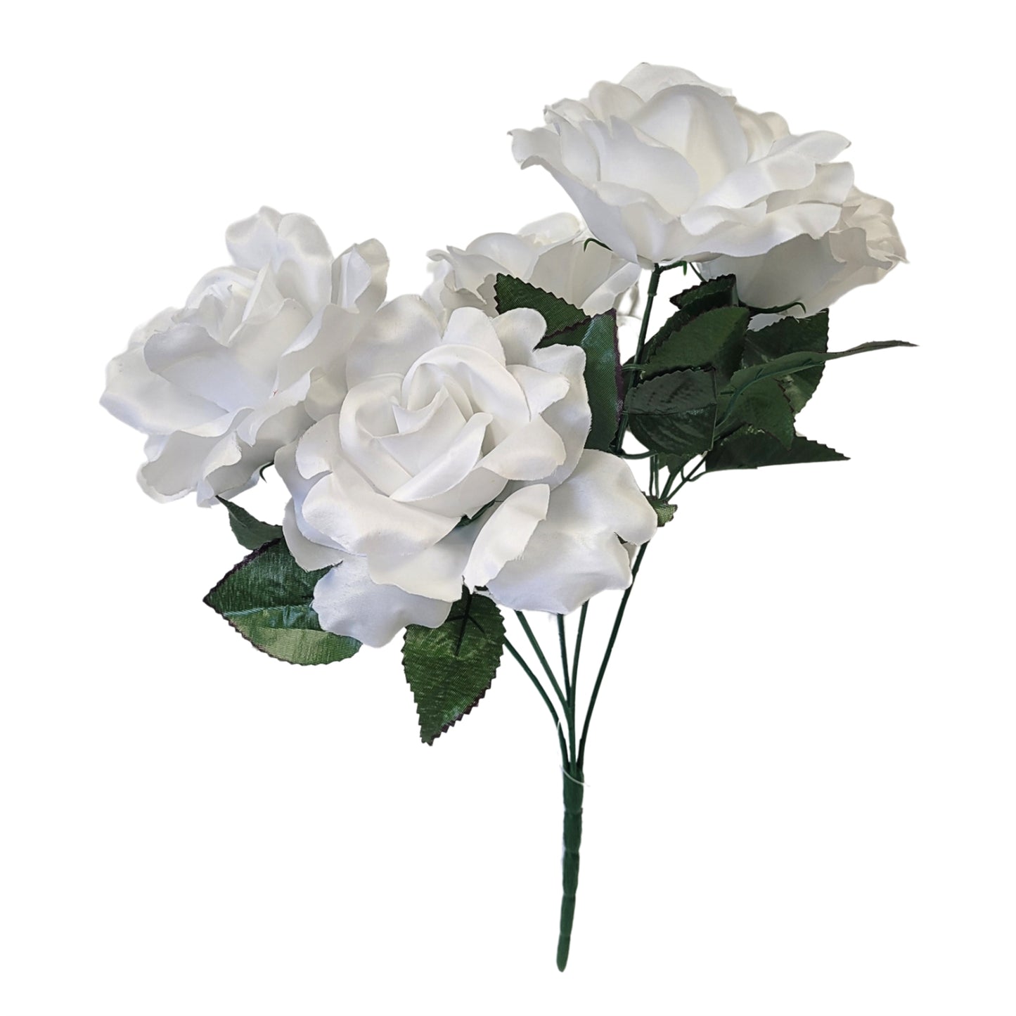 Open Rose Bush x 5 - White 19" | CZE