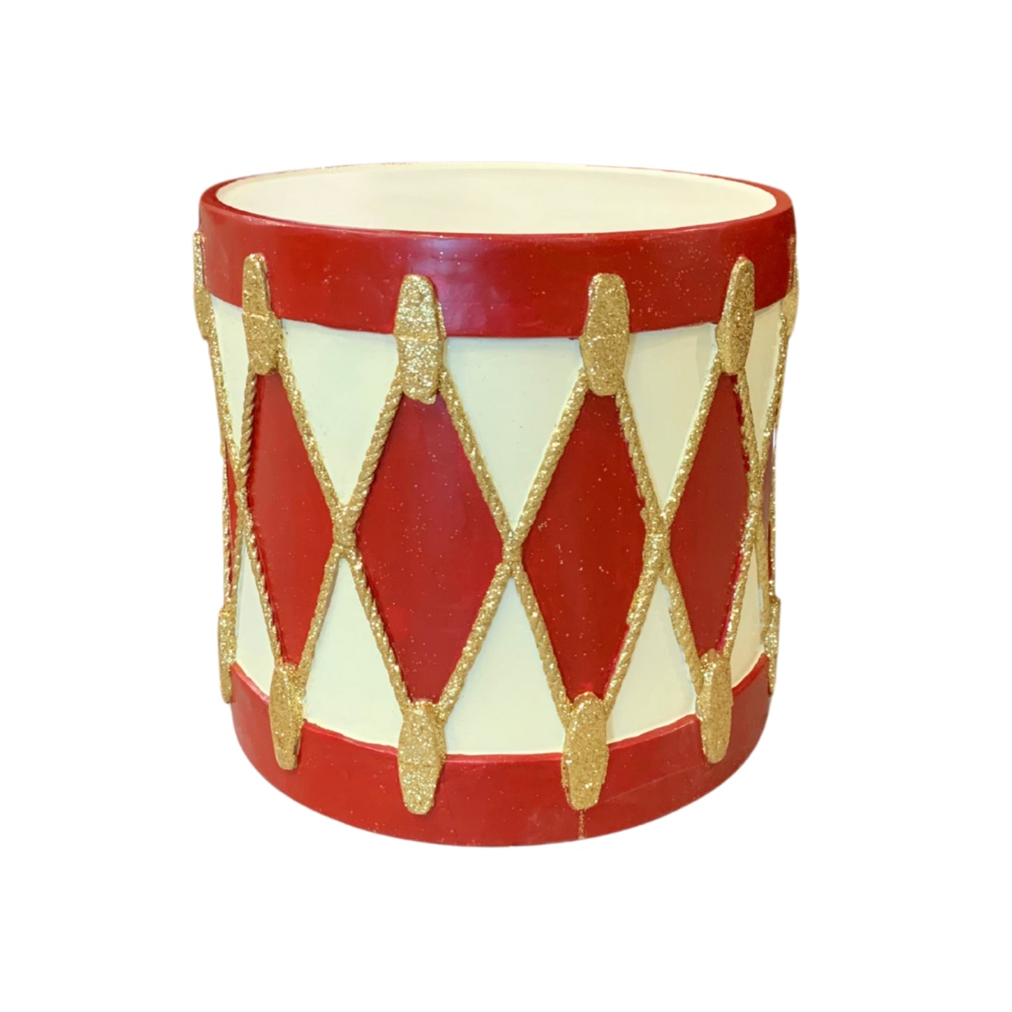 13.5' H Red & White Resin Drum | LC