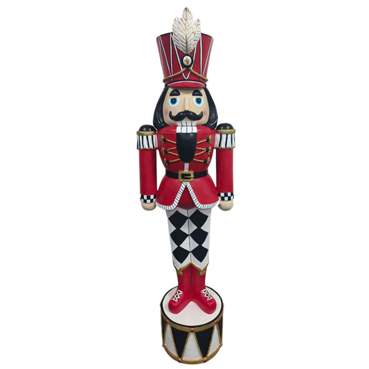 71.5" Resin Harlequin Nutcracker with Base - Red/White/Black | LC IN STORE PICKUP ONLY