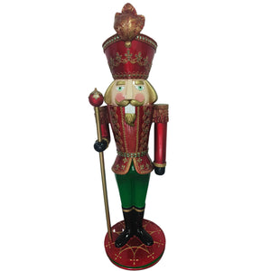 71.5" Resin Red, Gold and Green Luxury Jeweled Nutcracker | LC