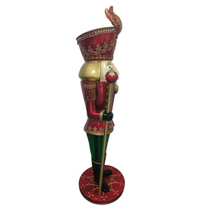 71.5" Resin Red, Gold and Green Luxury Jeweled Nutcracker | LC