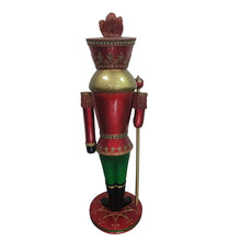 Load image into Gallery viewer, 71.5&quot; Resin Red, Gold and Green Luxury Jeweled Nutcracker | LC