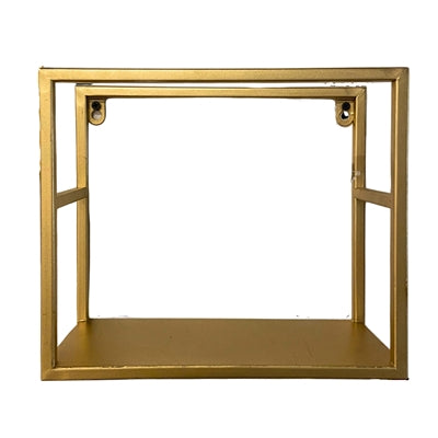 Modern Gold Metal Shelf Set of Two