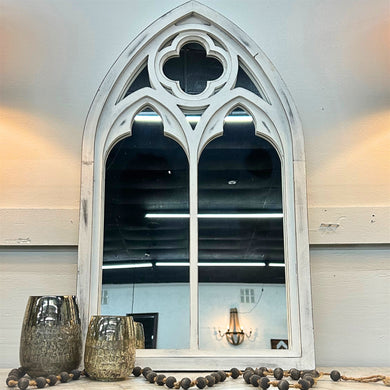 Wooden Windowed Cathedral Mirror