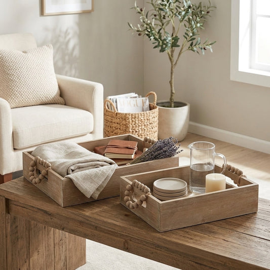 Wooden Tray Set