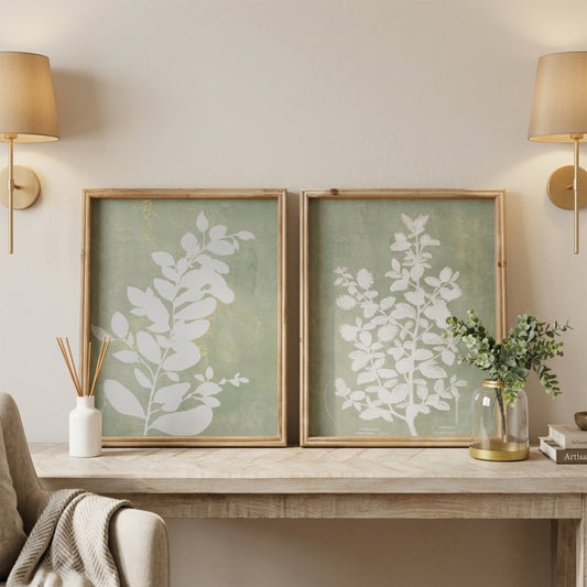 Botanical Wall Art with Intricate Foliage Set of 2
