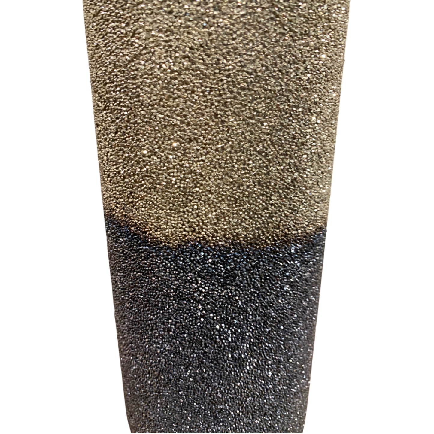 Ombre Crushed Glass Platinum/Black Vase 12.5" H x 5" Dia | SB