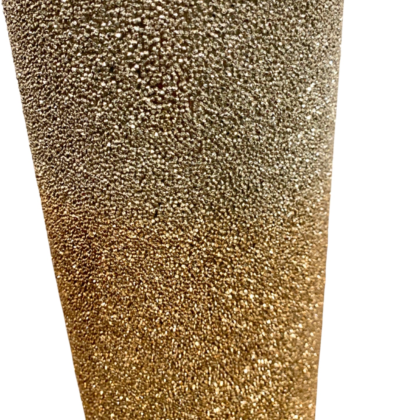 Ombre Crushed Glass Platinum/Gold Vase 12.5" H x 5" Dia | SB