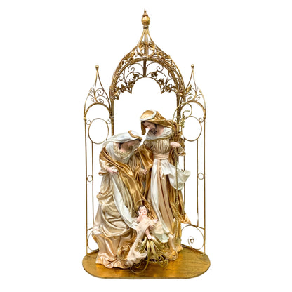 Large Elegance 31" Holy Family On 49.25" Gazebo Manger | StJ