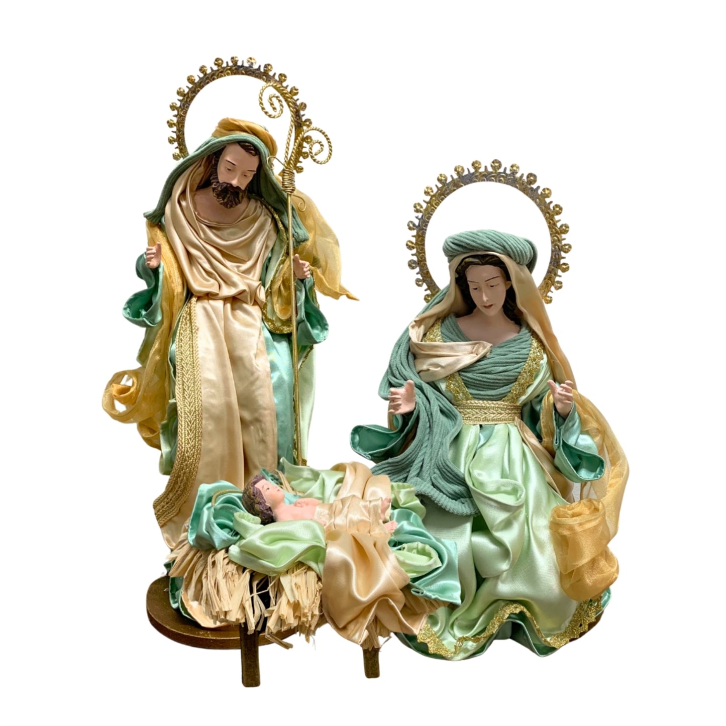 Shades of Green and Gold Holy Family 17.75” Set| StJ