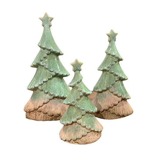 Ceramic Green Christmas Tree (Set of 3) | LC