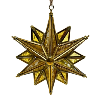 Antique Gold Glass 3D Star Ornament 7.5” | AMR