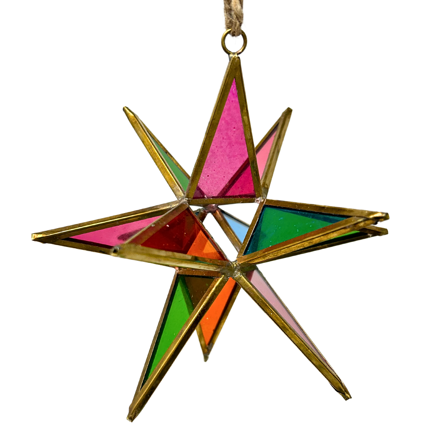 Multi Color Glass 3D Star Ornament 7” | AM