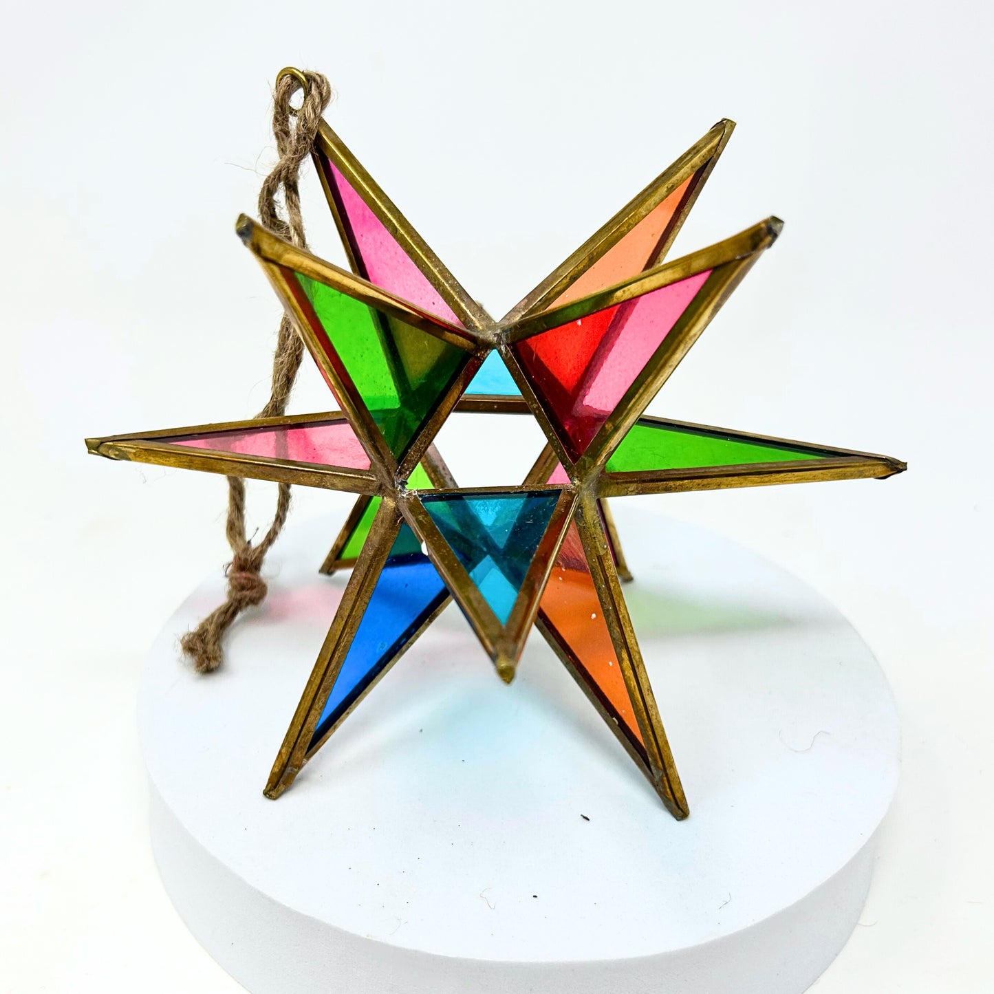 Multi Color Glass 3D Star Ornament 7” | AM