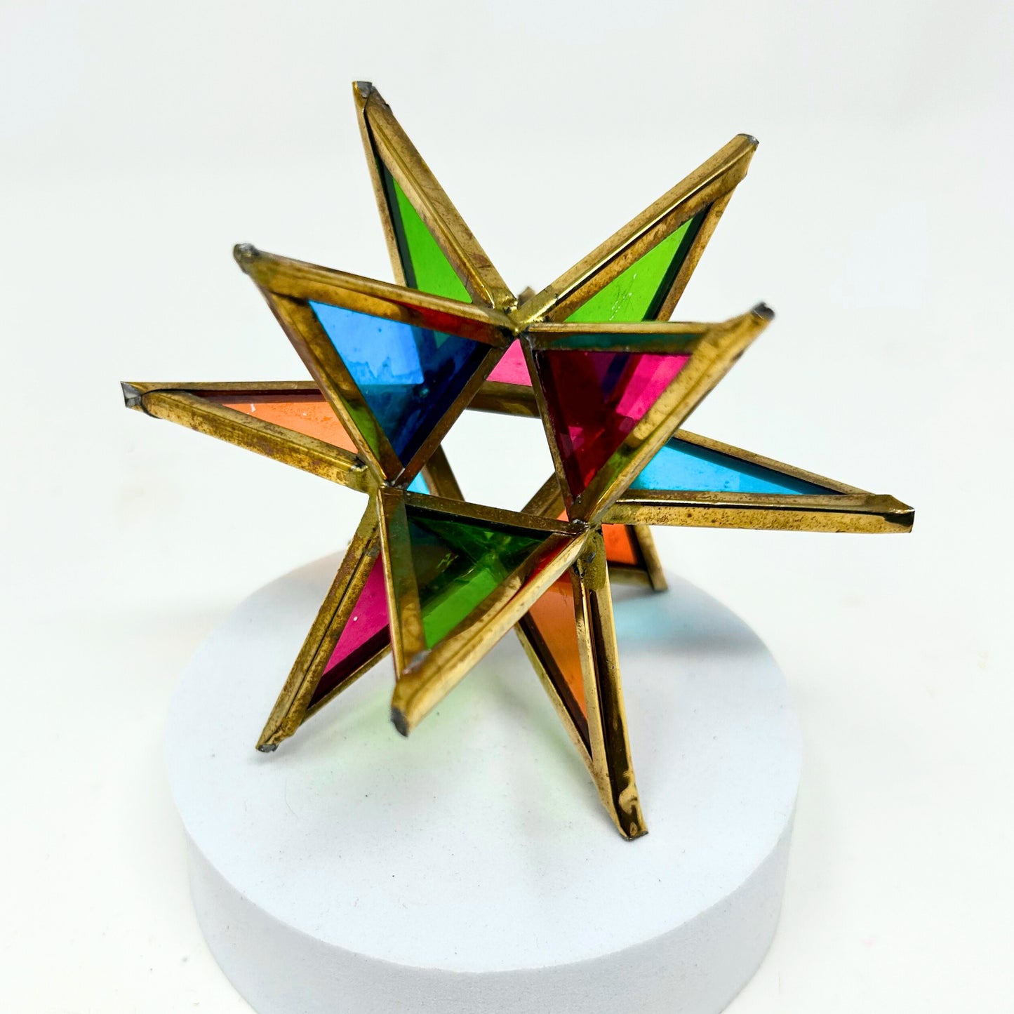 Multi Color Glass 3D Star Ornament 4” | AM