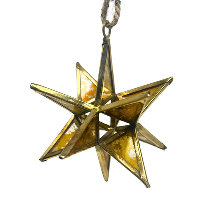 Antique Finish Glass 3D Star Ornament 4” | AM