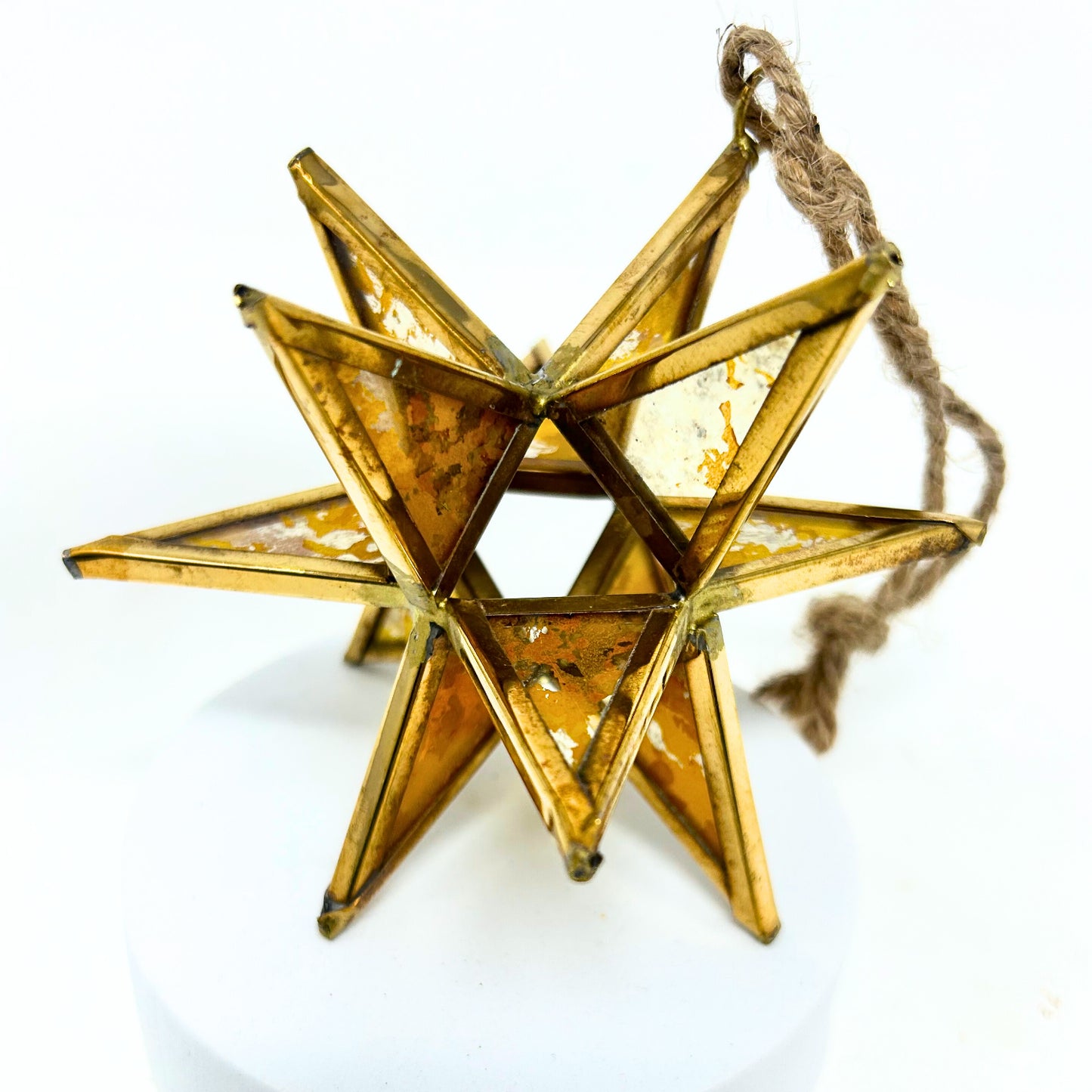 Antique Finish Glass 3D Star Ornament 4” | AM